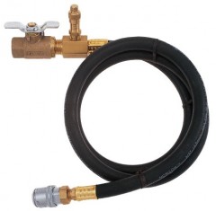 Large bore inflator with clip-on chuck 1/2” M